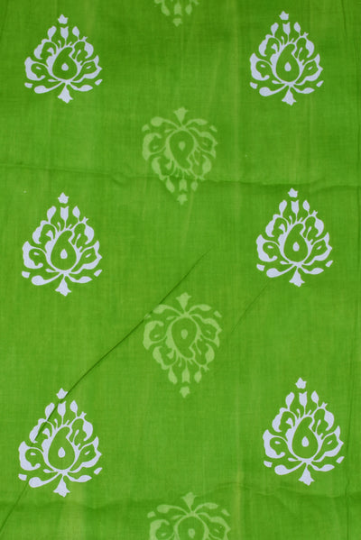 Green Leaf Printed Rayon Fabric