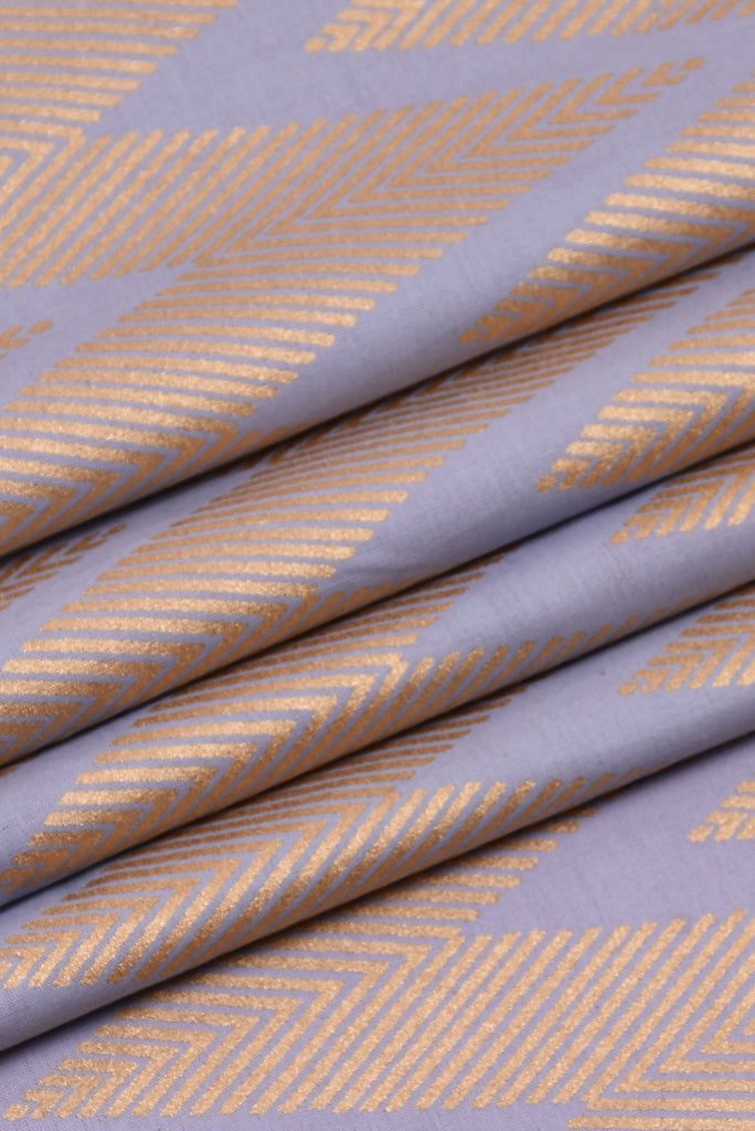 Sky Blue Stripes Printed Rayon Fabric