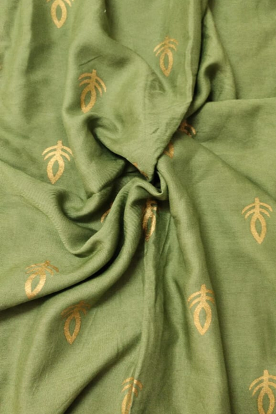Green Rayon Printed Fabric