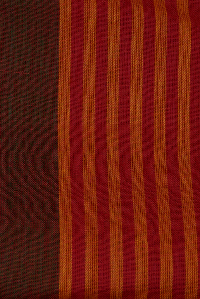 Maroon Stripes Printed Cotton Fabric