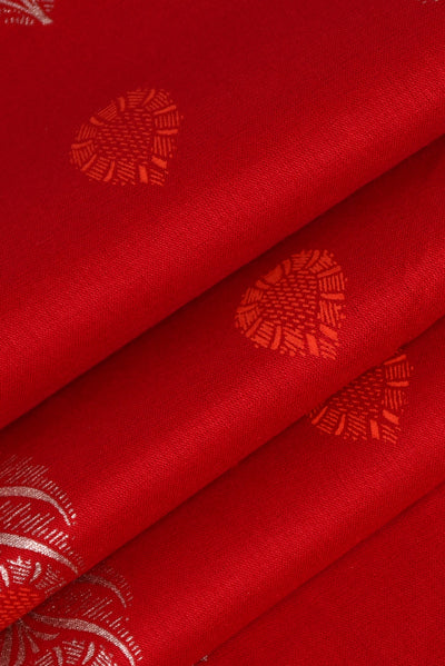 Red Leaf Print Handblock Fabric