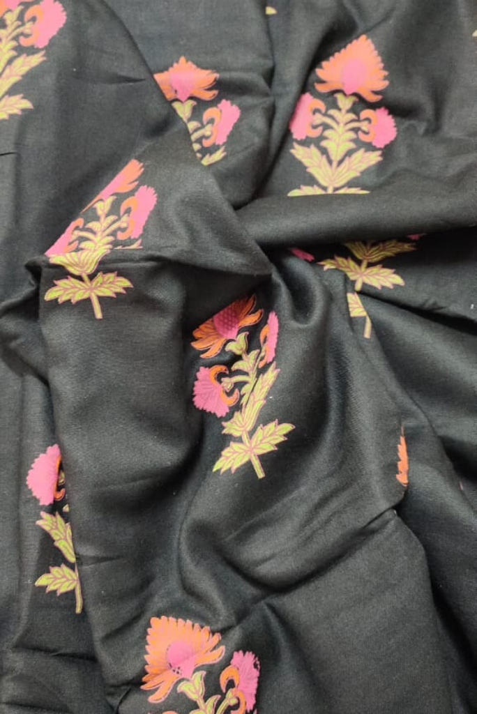Black Flower Cotton Fabric