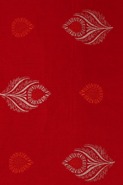 Red Leaf Print Handblock Fabric