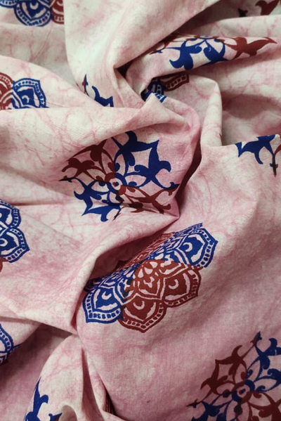 Careys Pink Bagru Print Fabric
