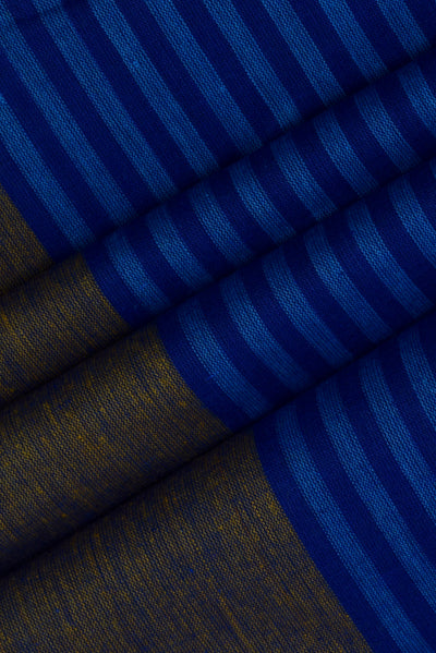 Blue Stripes Printed Cotton Fabric