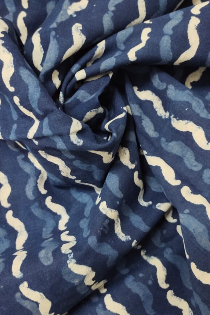 Port Gore Blue Indigo Bagru Print Fabric