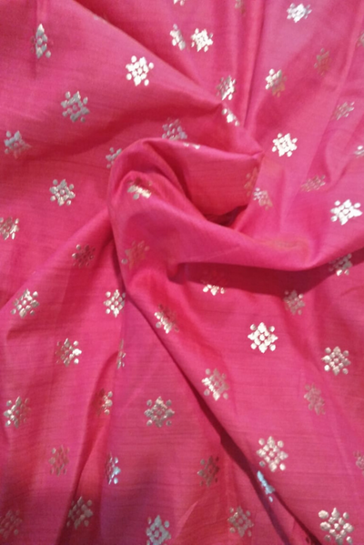 Dark Pink Jacquard Silk Fabric(58"width)