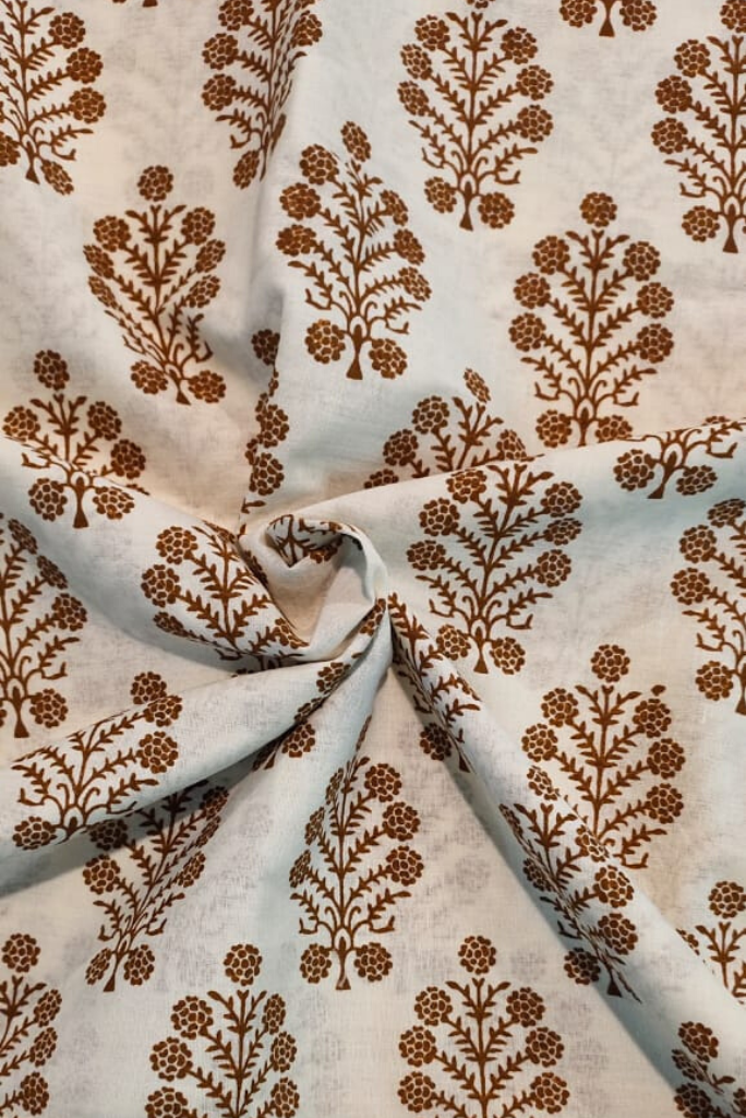 Brown Tree Cotton Fabric