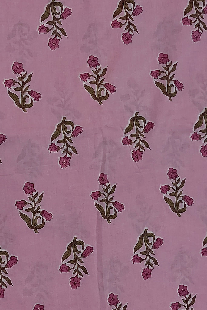 Pink Floral Print Cotton Fabric