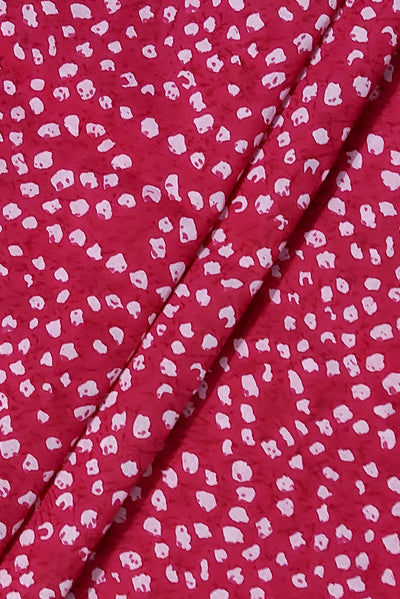 Red Abstract Print Cotton Fabric