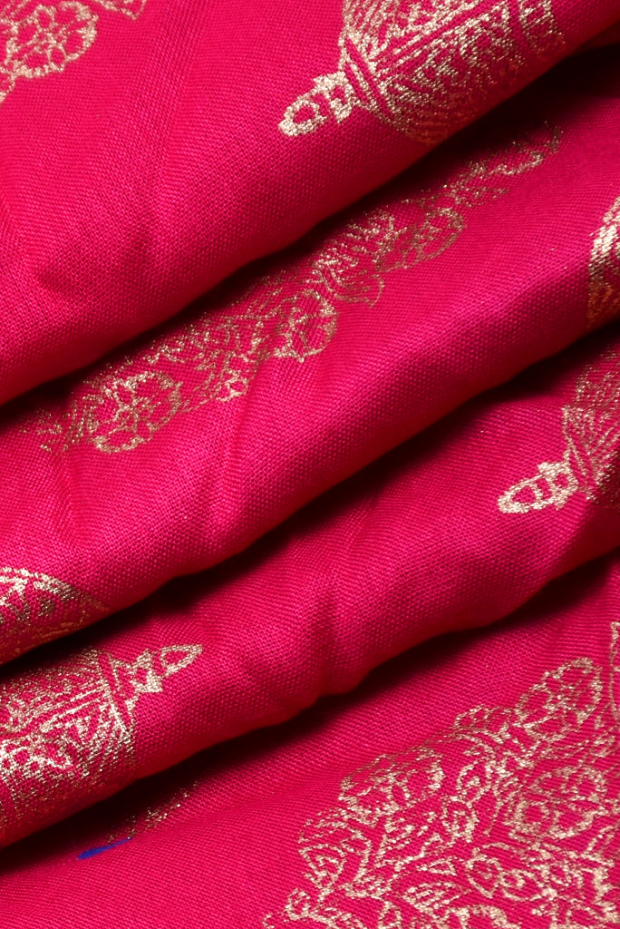 Pink Umbrella & Tree Print Screen Cotton Printed Fabric