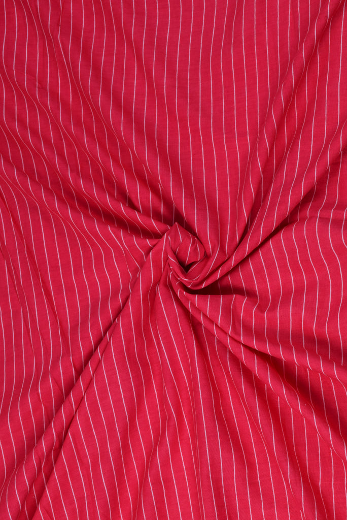 Pink Stripes Print Cotton Fabric