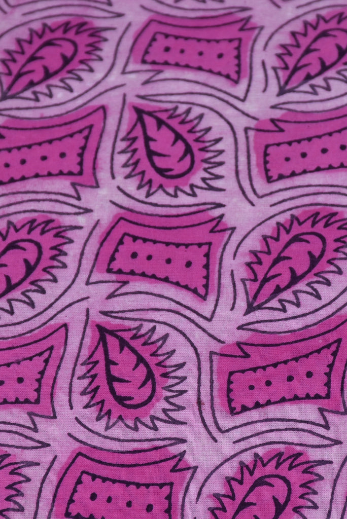 Pink Paisley Print Screen Cotton Print Fabric