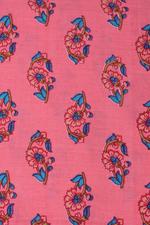 Pink Flower Printed Cotton Fabric