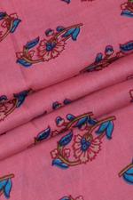 Pink Flower Printed Cotton Fabric