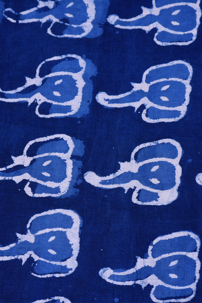 Blue Tree Print Indigo Fabric