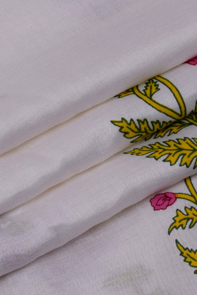 Maroon Flower Printed Rayon Fabric