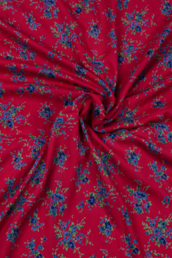 Pink Floral Printed Rayon Fabric