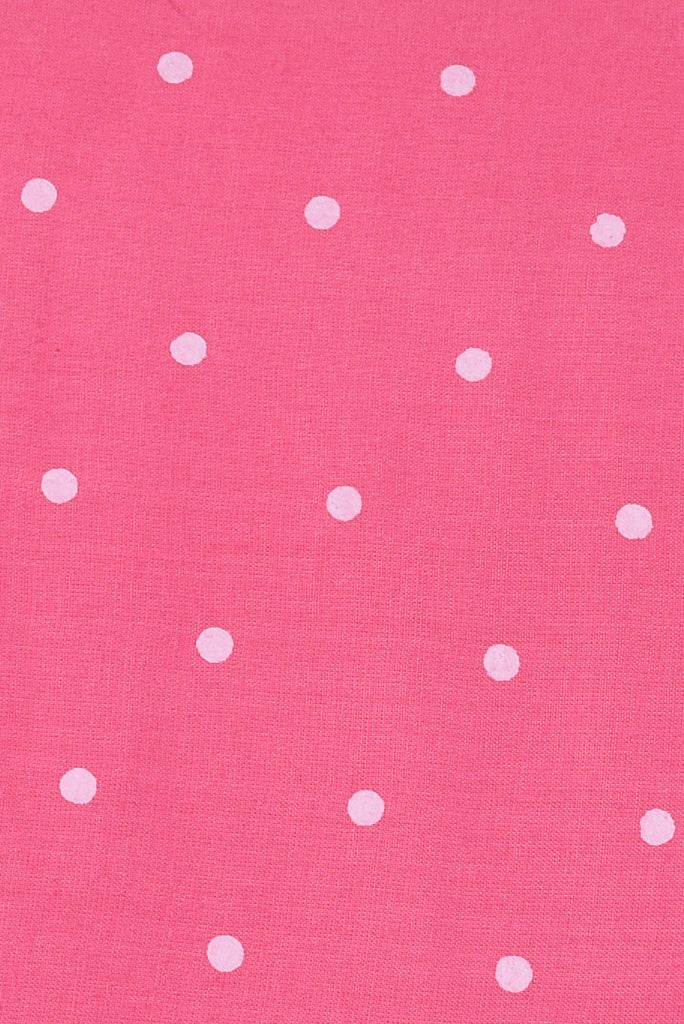 Pink Dotted Royon Fabric