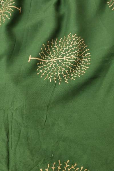Green Rayon Gold Fabric