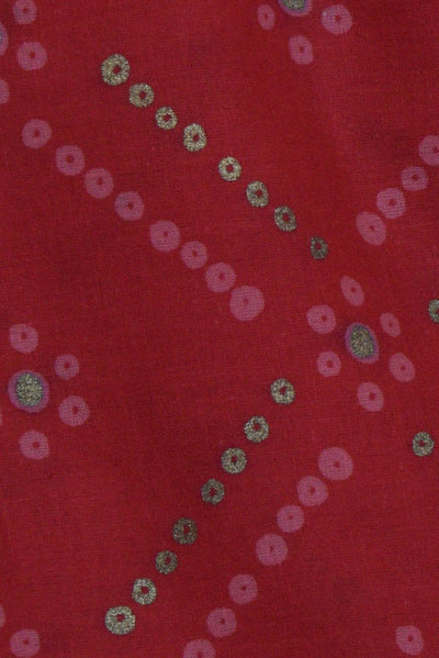 Red Bandhej Print Cotton Fabric