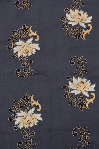 ZodiacGrey Flower Print Cotton Fabric