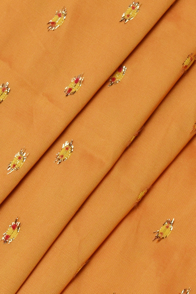 Yellow with Red Butte Silk Fabric