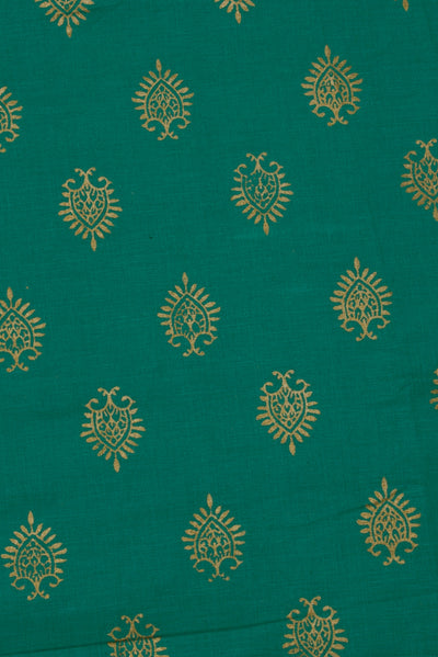 Green Butta Print Cotton Fabric
