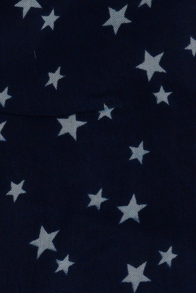 Blue Star Print Rayon Fabric