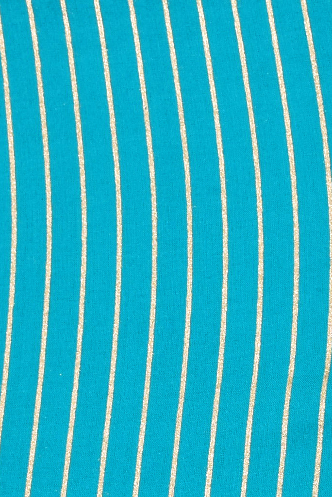 Green Stripes Print Rayon Fabric