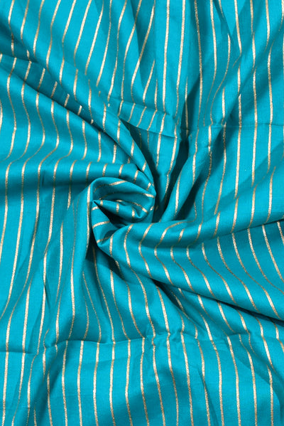 Green Stripes Print Rayon Fabric