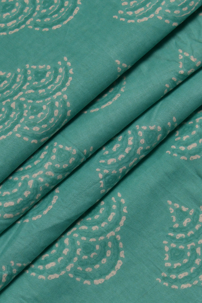 Sea Green Printed Cotton Fabric