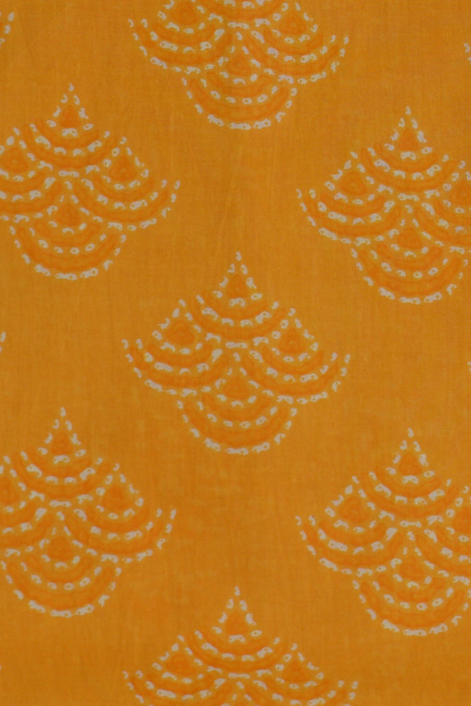 Yellow Printed Cotton Fabric