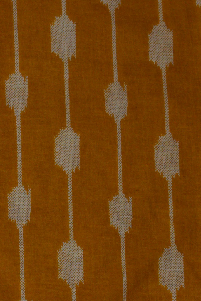Yellow Abstract Print Cotton Fabric
