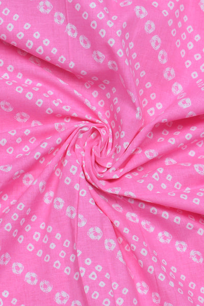 Pink Abstract Print Cotton Fabric