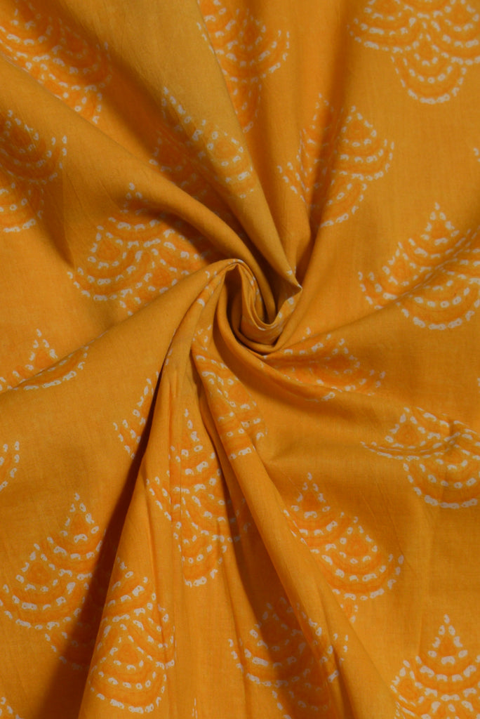 Yellow Printed Cotton Fabric