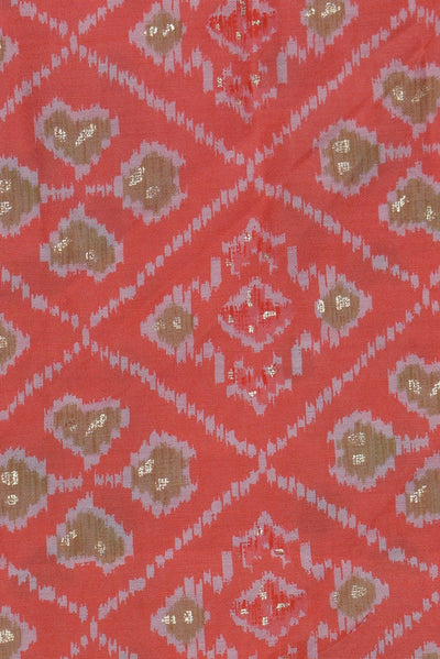 Red Foil Print Muslin Fabric
