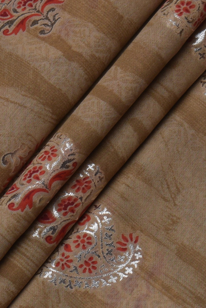 Brown Butta Print Muslin Fabric