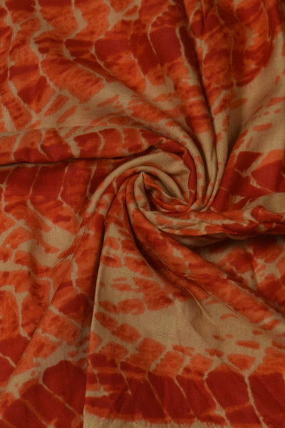 Red Abstract Print Rayon Fabric
