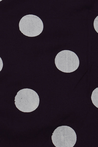 Purple Polka Dots Print Rayon Fabric
