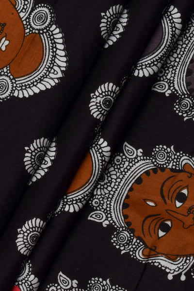 Black Devi Print Cotton Fabric