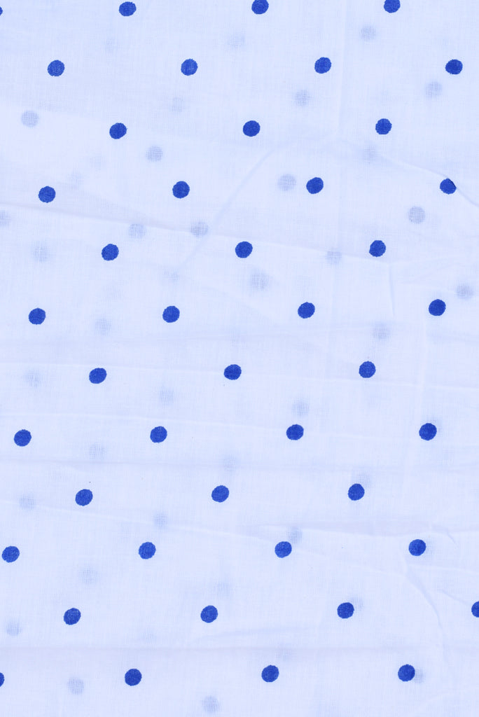 Alice Blue Dotted Print Cotton Fabric