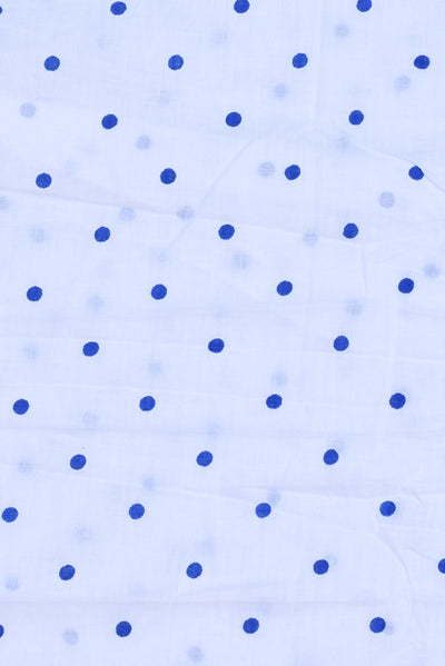 Alice Blue Dotted Print Cotton Fabric