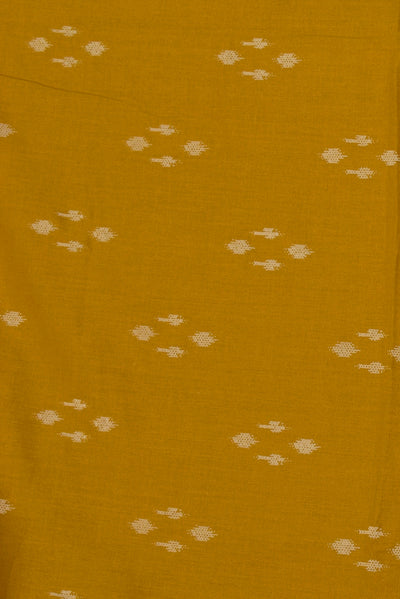 Mustard Abstract Print Cotton Fabric