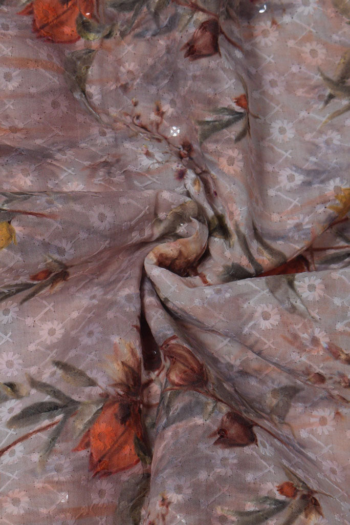 Gray Flower Net Chicken Fabric