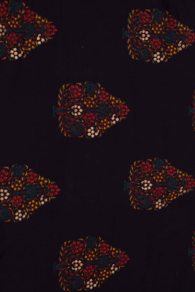 Tolopea Brown Flower Print Cotton Fabric