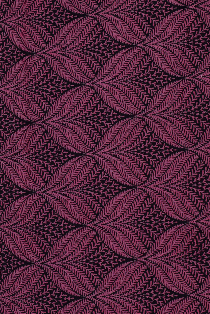 Cadillac purple Leaf Print Rayon Fabric