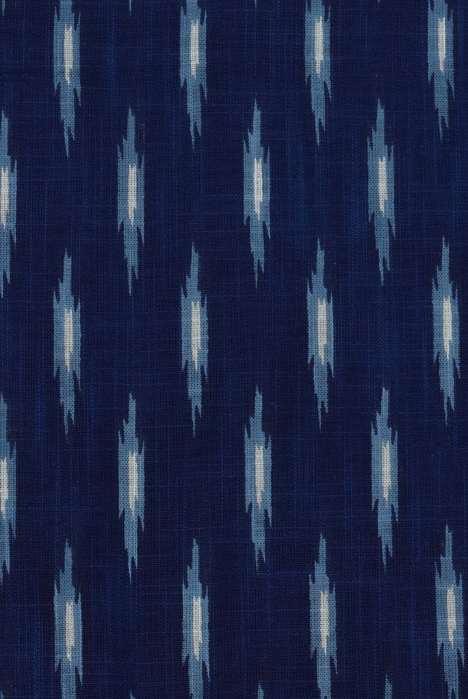 Kashmir Blue Abstract Print Cotton Fabric