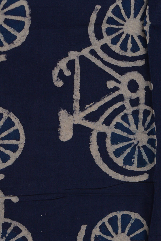 Indigo Cycle Print Cotton Fabric