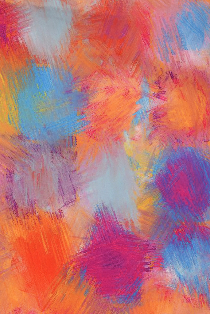Multi Color Abstract Print Digital Crepe Fabric